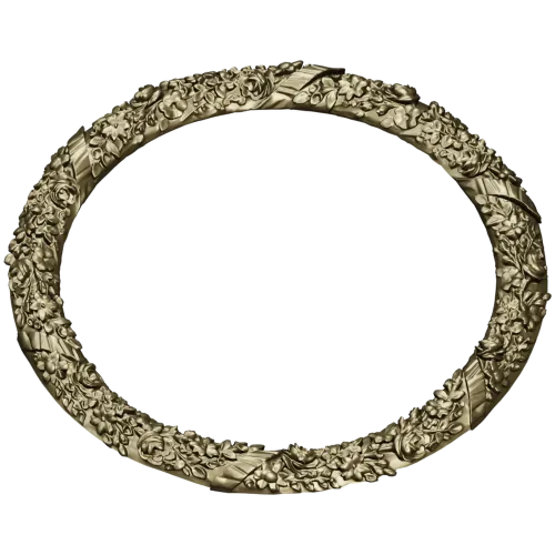 Round Floral Wreath STL 3D model for CNC milling