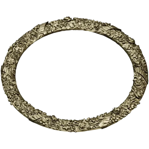 Round Floral Wreath STL 3D model for CNC milling