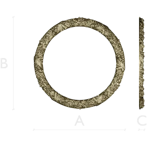 Round Floral Wreath STL 3D model for CNC milling