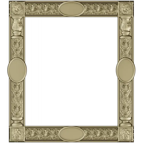 Regal Lion Medallion Frame - STL 3D model for CNC routers