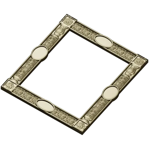 Regal Lion Medallion Frame - STL 3D model for CNC routers