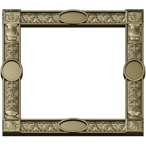 Regal Lion Medallion Frame - STL 3D model for CNC routers