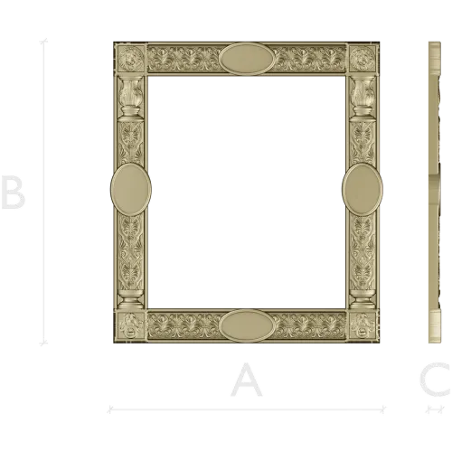 Regal Lion Medallion Frame - STL 3D model for CNC routers