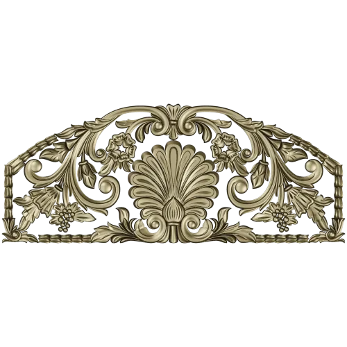 Seashell Rococo Crest - STL 3D model for CNC