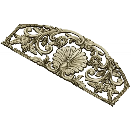 Seashell Rococo Crest - STL 3D model for CNC