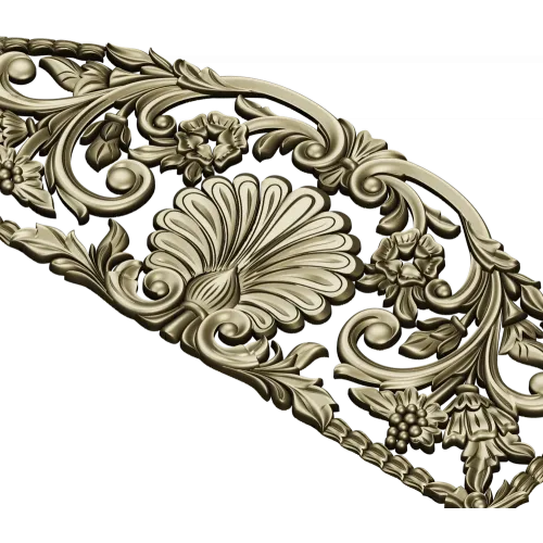 Seashell Rococo Crest - STL 3D model for CNC