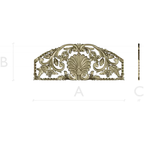 Seashell Rococo Crest - STL 3D model for CNC