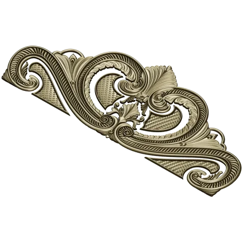 Baroque headboard crest STL 3D model for CNC carving