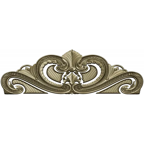 Baroque headboard crest STL 3D model for CNC carving