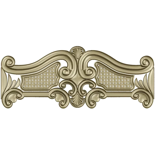 Ornate Rococo Headboard Crest - STL 3D model for CNC