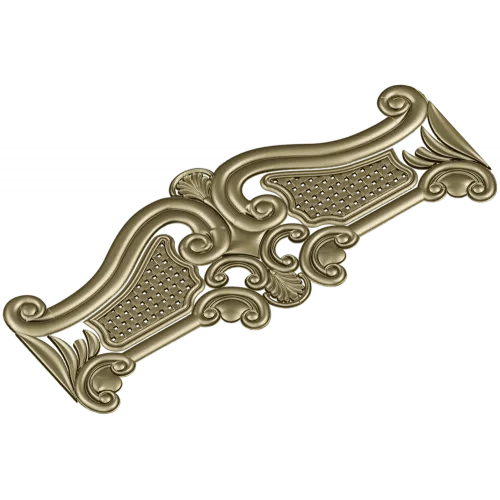Ornate Rococo Headboard Crest - STL 3D model for CNC