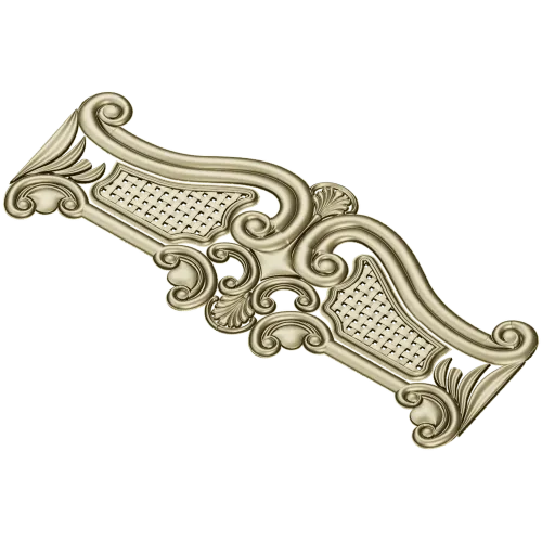 Ornate Rococo Headboard Crest - STL 3D model for CNC