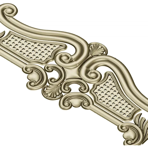 Ornate Rococo Headboard Crest - STL 3D model for CNC
