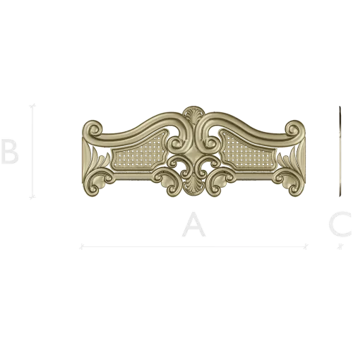 Ornate Rococo Headboard Crest - STL 3D model for CNC