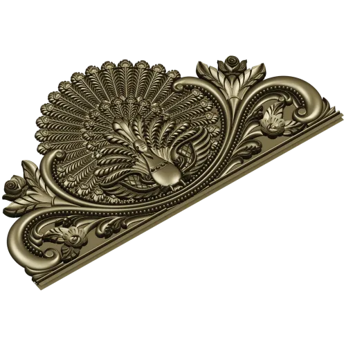 Резной картуш "Павлин" - 3D модель STL для ЧПУ