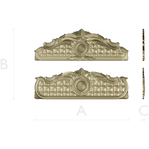 Baroque Headboard Relief STL for CNC