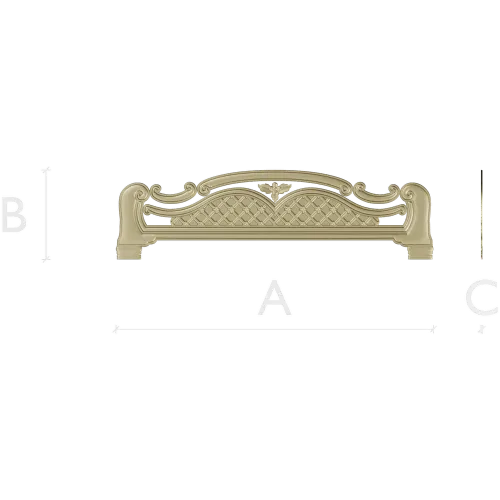 Ornate Arched Headboard STL for CNC - 3D Model for Wood Carving