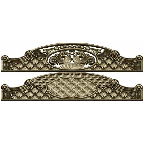 Headboard Frieze STL - Avian Cartouche & Tufted Medallion