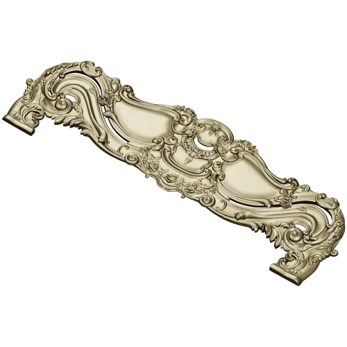 Ornate Rococo Headboard STL 3D Model for CNC