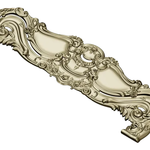 Ornate Rococo Headboard STL 3D Model for CNC
