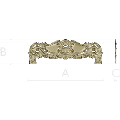 Ornate Rococo Headboard STL 3D Model for CNC