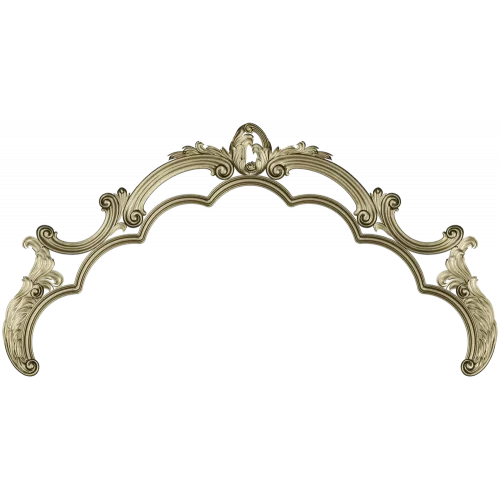 Rococo headboard crest STL for CNC