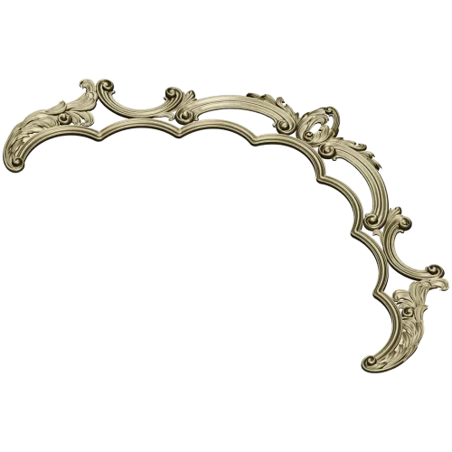 Rococo headboard crest STL for CNC