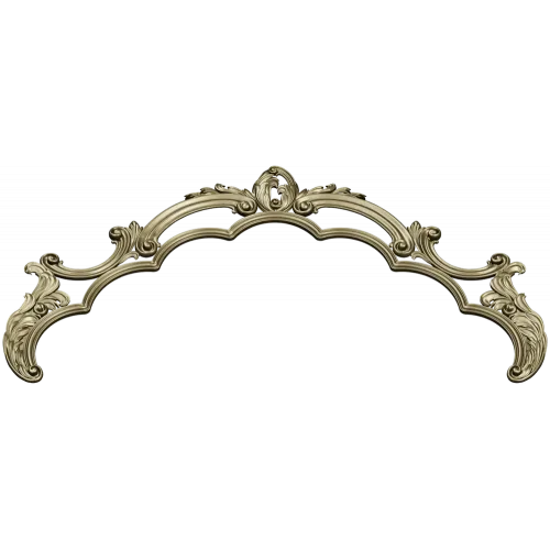 Rococo headboard crest STL for CNC