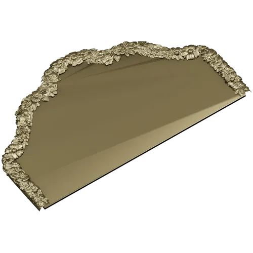 Floral Crest Headboard - STL 3D model for CNC milling