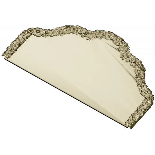 Floral Crest Headboard - STL 3D model for CNC milling