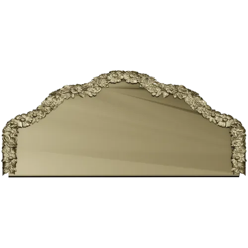 Floral Crest Headboard - STL 3D model for CNC milling