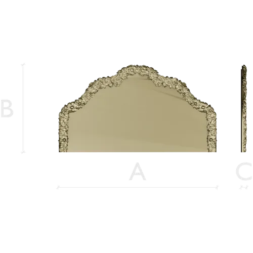 Floral Crest Headboard - STL 3D model for CNC milling