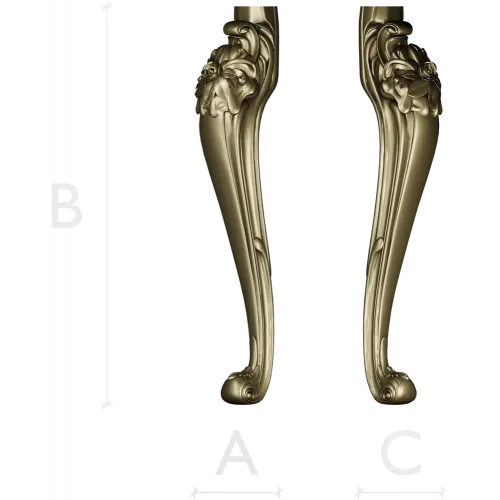 Rococo Rose Cabriole Leg STL for CNC