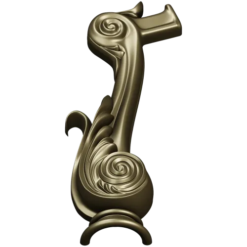 Acanthus Scroll Furniture Leg - STL 3D model for CNC