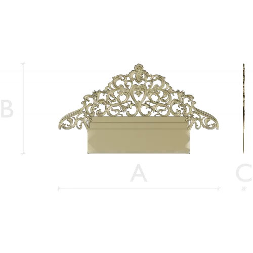 Regal Filigree Headboard Crest - STL 3D model for CNC