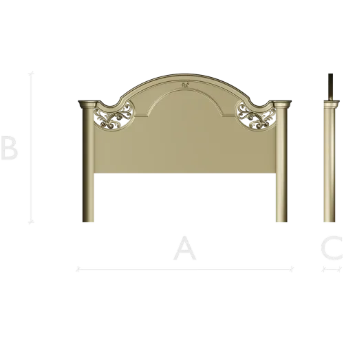 Baroque Arched Headboard STL model for CNC routing