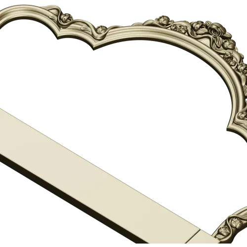 Rococo floral headboard STL for CNC milling