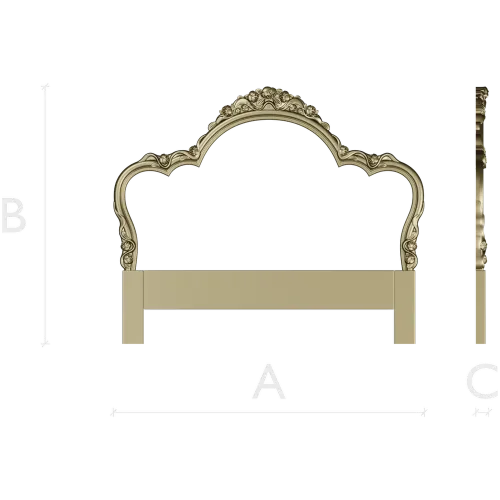 Rococo floral headboard STL for CNC milling