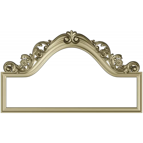 Aurora Rococo Crest - STL 3D model for CNC headboard ornament