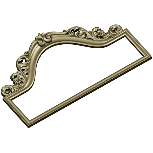 Aurora Rococo Crest - STL 3D model for CNC headboard ornament