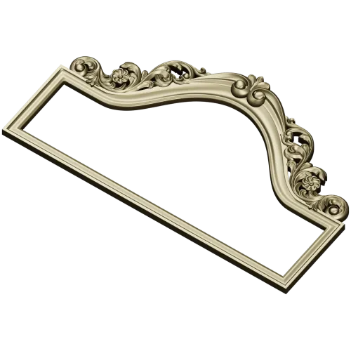Aurora Rococo Crest - STL 3D model for CNC headboard ornament