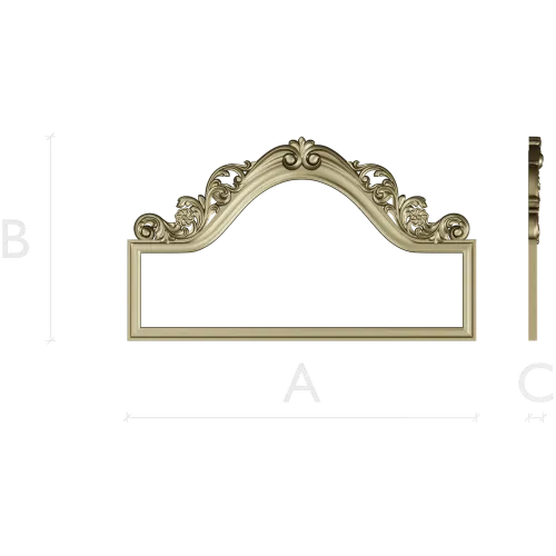 Aurora Rococo Crest - STL 3D model for CNC headboard ornament