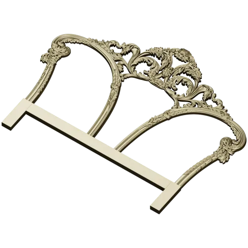 Rococo Triple Arch Headboard STL 3D model for CNC