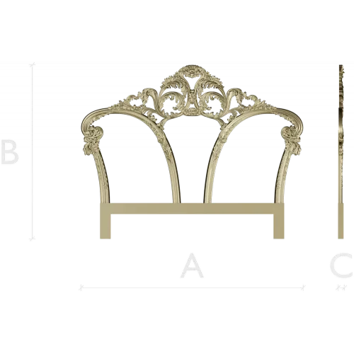 Rococo Triple Arch Headboard STL 3D model for CNC
