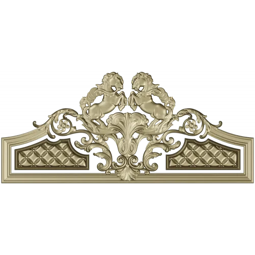 Baroque Headboard Crest - High-Relief STL 3D Model for CNC