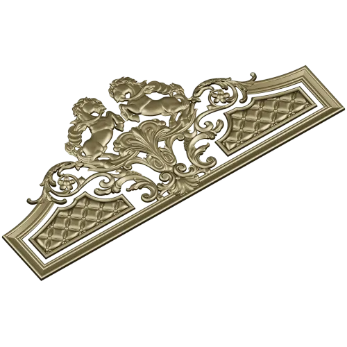 Baroque Headboard Crest - High-Relief STL 3D Model for CNC