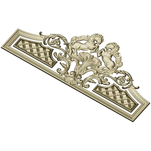 Baroque Headboard Crest - High-Relief STL 3D Model for CNC