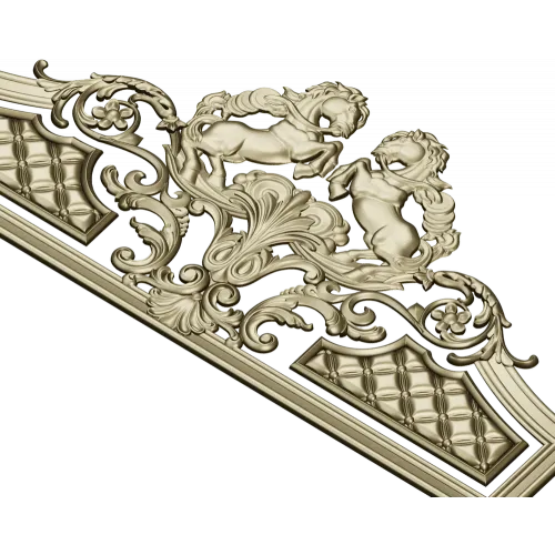 Baroque Headboard Crest - High-Relief STL 3D Model for CNC