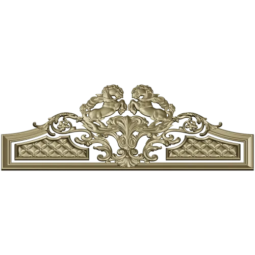 Baroque Headboard Crest - High-Relief STL 3D Model for CNC