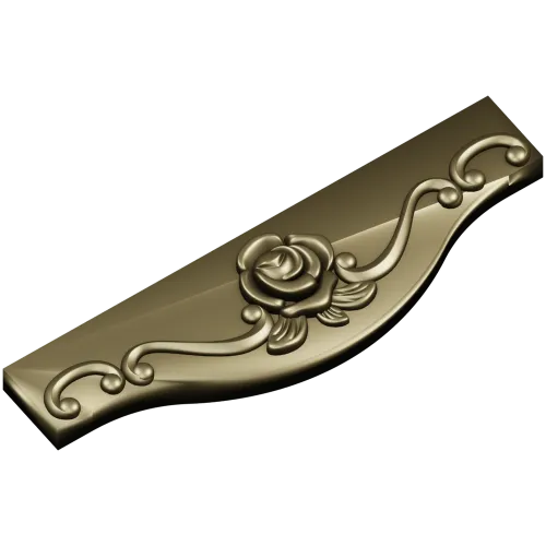 Rose Scroll Apron - STL 3D Model for CNC Milling